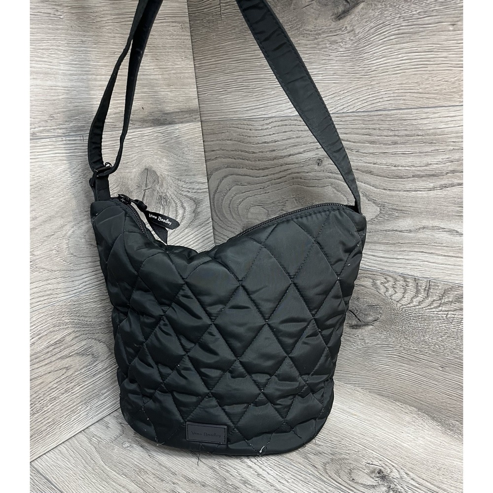 Black Nylon Bucket Shoulder Bag By Vera Bradley